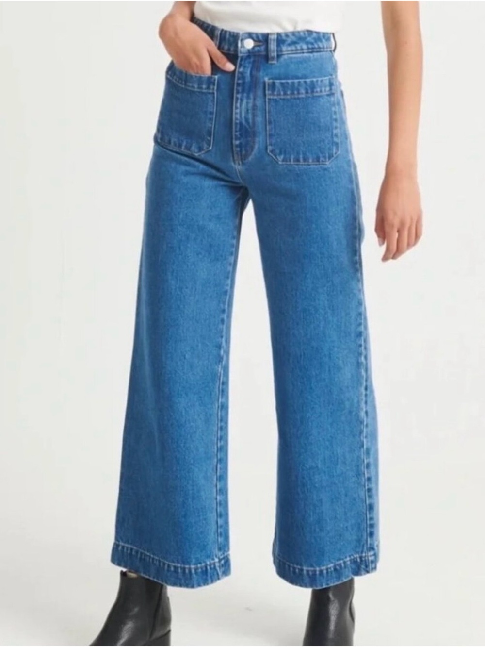 ROLLA'S Blue High-Rise Wide Leg Jeans